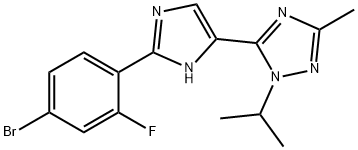 1H-1,2,4-Triazole, 5-[2-(4-broMo-2-fluorophenyl)-1H-iMidazol-5-yl]-3-Methyl-1-(1-Methylethyl)- Struktur