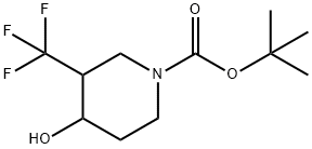 4-ヒドロキシ-3-(トリフルオロメチル)ピペリジン-1-カルボン酸TERT-ブチル 化学構造式