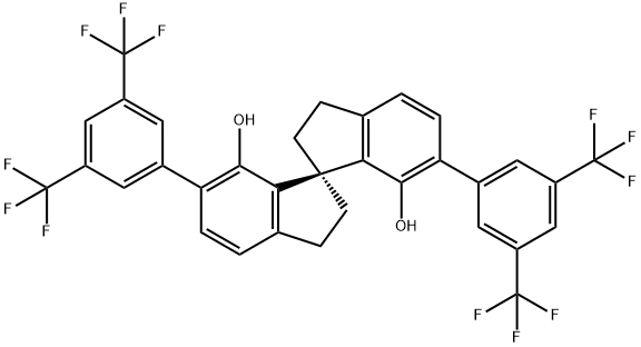 (1R)-6,6'-bis[3,5-bis(trifluoroMethyl)phenyl]-2,2',3,3'-tetrahydro-1,1'-Spirobi[1H-indene]-7,7'-diol Structure