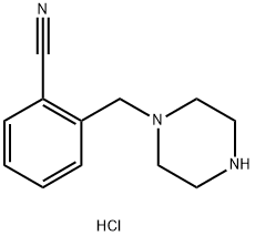 2-哌嗪-1-基甲基-苯甲腈盐酸盐 结构式