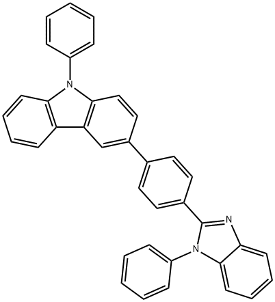 9-苯基-3-[4-(1-苯基-1H-苯并咪唑-2-基)苯基]-9H-咔唑, 1294411-24-7, 结构式