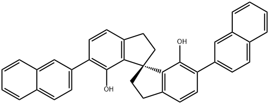 (1R)- 2,2',3,3'-tetrahydro-6,6'-di-2-naphthalenyl-1,1'-Spirobi[1H-indene]-7,7'-diol Structure