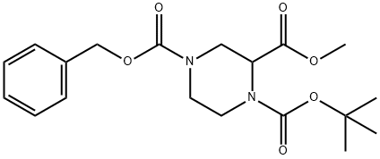 ピペラジン-1,2,4-トリカルボン酸4-ベンジル1-TERT-ブチル2-メチル 化学構造式
