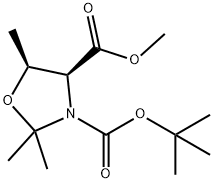 (4S,5S)-3-tert-Butyl 4-Methyl 2,2,5-triMethyloxazolidine-3,4-dicarboxylate Structure