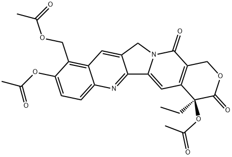 (4S)-4,9-Bis(acetyloxy)-10-[(acetyloxy)Methyl]-4-ethyl-1H-pyrano[3',4':6,7]indolizino[1,2-b]quinoline-3,14(4H,12H)-dione Structure