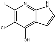 5-Chloro-4-hydroxy-6-iodo-7-azaindole 化学構造式