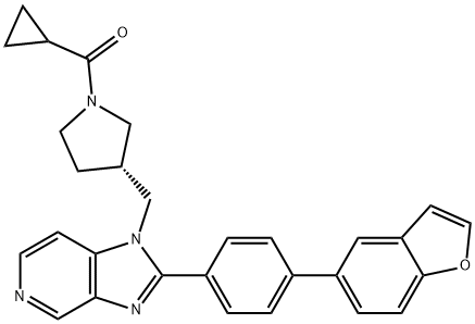 (S)-(3-((2-(4-(benzofuran-5-yl)phenyl)-1H-iMidazo[4,5-c]pyridin-1-yl)Methyl)pyrrolidin-1-yl)(cyclopropyl)Methanone(GSK1995010) Structure
