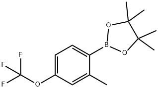 2-メチル-4-トリフルオロメトキシフェニルボロン酸, ピナコールエステル 化学構造式