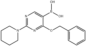 4-苄氧基-2-哌啶嘧啶-5-硼酸,1309980-72-0,结构式