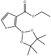 3-Thiophenecarboxylic acid, 2-(4,4,5,5-tetraMethyl-1,3,2-dioxaborolan-2-yl)-, ethyl ester 化学構造式