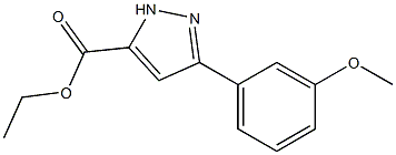 3-(4-甲氧基苯基)-1H-吡唑-5-羧酸乙脂 结构式