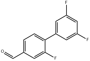 2,3',5'-トリフルオロ-[1,1'-ビフェニル]-4-カルブアルデヒド 化学構造式