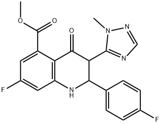 5-Quinolinecarboxylic acid, 7-fluoro-2-(4-fluorophenyl)-1,2,3,4-tetrahydro-3-(1-Methyl-1H-1,2,4-triazol-5-yl)-4-oxo-, Methyl ester|7-氟-2-(4-氟苯基)-3-(1-甲基-1H-1,2,4-三唑-5-基)-4-氧代-1,2,3