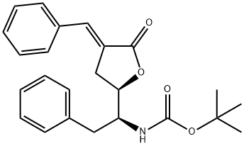 N-[(1S)-2-Phenyl-1-[(2R,4E)-tetrahydro-5-oxo-4-(phenylMethylene)-2-furanyl]ethyl]carbaMic Acid 1,1-DiMethylethyl Ester, 1329451-19-5, 结构式