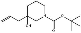 1-BOC-3-アリル-3-ヒドロキシピペリジン 化学構造式