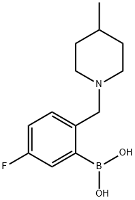 (5-氟-2-((4-甲基哌啶-1-基)甲基)苯基)硼酸 结构式