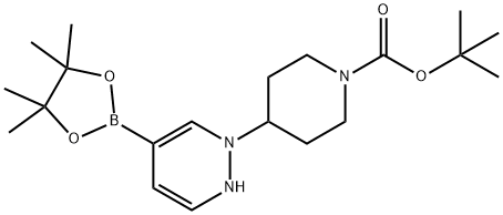 4-(5-(4,4,5,5-四甲基-1,3,2-二氧硼杂环戊烷-2-基)哒嗪-1(2H)-基)哌啶-1-羧酸叔丁酯, 1333222-17-5, 结构式