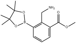 methyl 2-(aminomethyl)-3-(4,4,5,5-tetramethyl-1,3,2-dioxaborolan-2-yl)benzoate 化学構造式