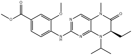 (R)-4-(7-Ethyl-8-isopropyl-5-Methyl-6-oxo-5,6,7,8-tetrahydro-pteridin-2-ylaMino) -3-Methoxy-benzoic acid Methyl ester,1333493-12-1,结构式