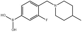 3-氟-4-((4-甲基哌啶-1-基)甲基)苯基硼酸 结构式