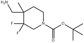tert-butyl 4-(aMinoMethyl)-3,3-difluoro-4-Methylpiperidine-1-carboxylate 化学構造式
