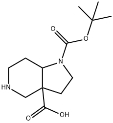 tert-BUTYL 3,7-DIAZABICYCLO[4,3,0]NONANE-7-DICARBOXYLATE 化学構造式