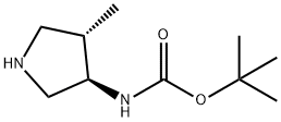 tert-Butyl ((3R,4S)-4-Methylpyrrolidin-3-yl)carbaMate 结构式