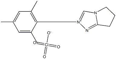 6,7-二氢-2-(2,4,6-三甲基苯基)-5H-吡咯并[2,1-C]-1,2,4-三唑鎓高氯酸盐,1334529-08-6,结构式