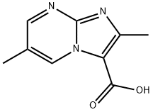 2,6-ジメチルイミダゾ[1,2-A]ピリミジン-3-カルボン酸 化学構造式