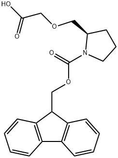 1-Pyrrolidinecarboxylic acid, 2-[(carboxyMethoxy)Methyl]-, 1-(9H-fluoren-9-ylMethyl) ester, (2R)- Struktur