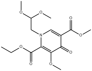 1-(2,2-Dimethoxyethyl)-1,4-dihydro-3-methoxy-4-oxo-2,5-pyridinedicarboxylic acid 2-ethyl 5-methyl ester Struktur