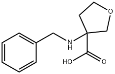 3-(ベンジルアミノ)オキソラン-3-カルボン酸 化学構造式