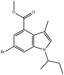 6-溴-1-(仲丁基)-3-甲基-1H-吲哚-4-羧酸甲酯 结构式