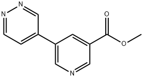 Methyl 5-(pyridazin-4-yl)nicotinate 化学構造式