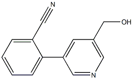 2-(5-(hydroxymethyl)pyridin-3-yl)benzonitrile Struktur