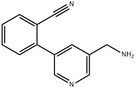 2-(5-(aminomethyl)pyridin-3-yl)benzonitrile 化学構造式