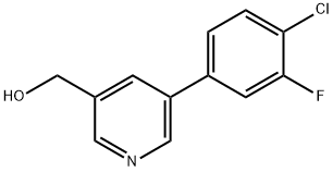 (5-(4-chloro-3-fluorophenyl)pyridin-3-yl)methanol 化学構造式