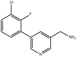 (5-(3-chloro-2-fluorophenyl)pyridin-3-yl)methanamine Struktur