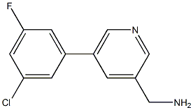 (5-(3-chloro-5-fluorophenyl)pyridin-3-yl)methanamine 化学構造式