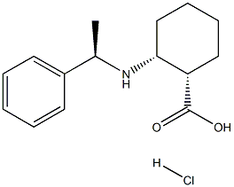 (1S,2R)-2-((R)-1-phenylethylamino)cyclohexanecarboxylic acid hydrochloride 化学構造式