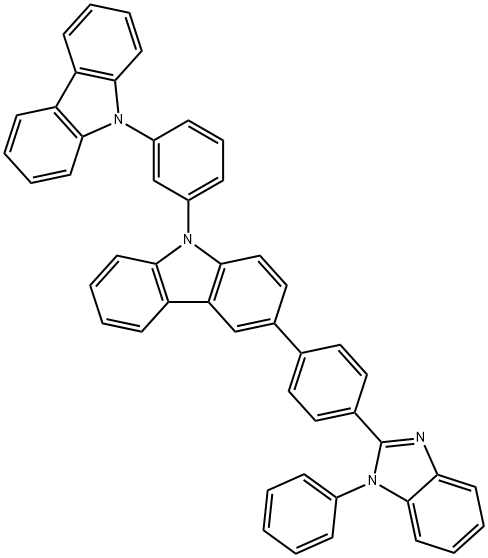 9-[3-(9H-咔唑-9-基)苯基]-3-[4-(1-苯基-1H-苯并咪唑-2-基)苯基]-9H-咔唑 结构式