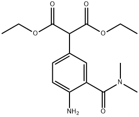 Propanedioic acid, 2-[4-aMino-3-[(diMethylaMino)carbonyl]phenyl]-, 1,3-diethyl ester 结构式