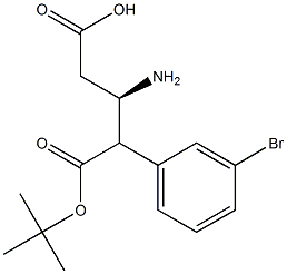 (R)-4-(3-ブロモフェニル)-3-((TERT-ブチルトキシカルボニル)アミノ)ブタン酸 化学構造式