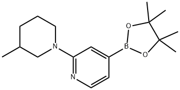 2-(3-Methylpiperidin-1-yl)-4-(4,4,5,5-tetraMethyl-1,3,2-dioxaborolan-2-yl)pyridine 化学構造式