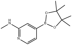 2-(METHYLAMINO)PYRIDINE-4-BORONIC ACID PINACOL ESTER, 1350913-08-4, 结构式