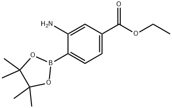 2-AMino-4-ethoxycarbonylphenylboronic acid, pinacol ester Structure