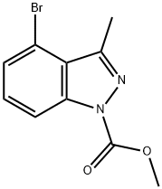 4-溴-3-甲基-1H-吲唑-1-羧酸甲酯 结构式