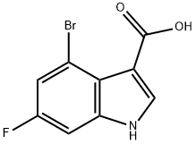 6-Fluoro-4-broMoindole-3-carboxylic acid 结构式