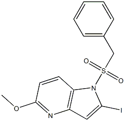 1-(苄基磺酰基)-2-碘-5-甲氧基-1H-吡咯并[3,2-B]吡啶 结构式