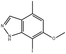 4-甲基-6-甲氧基-7-碘吲唑, 1352397-67-1, 结构式